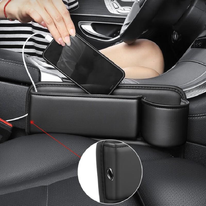 Car Seat Gap Filler Storage Box Wallet Glasses Keys Card Phone With Water Cup Holder Sundries Organizer Box Interior Accessories