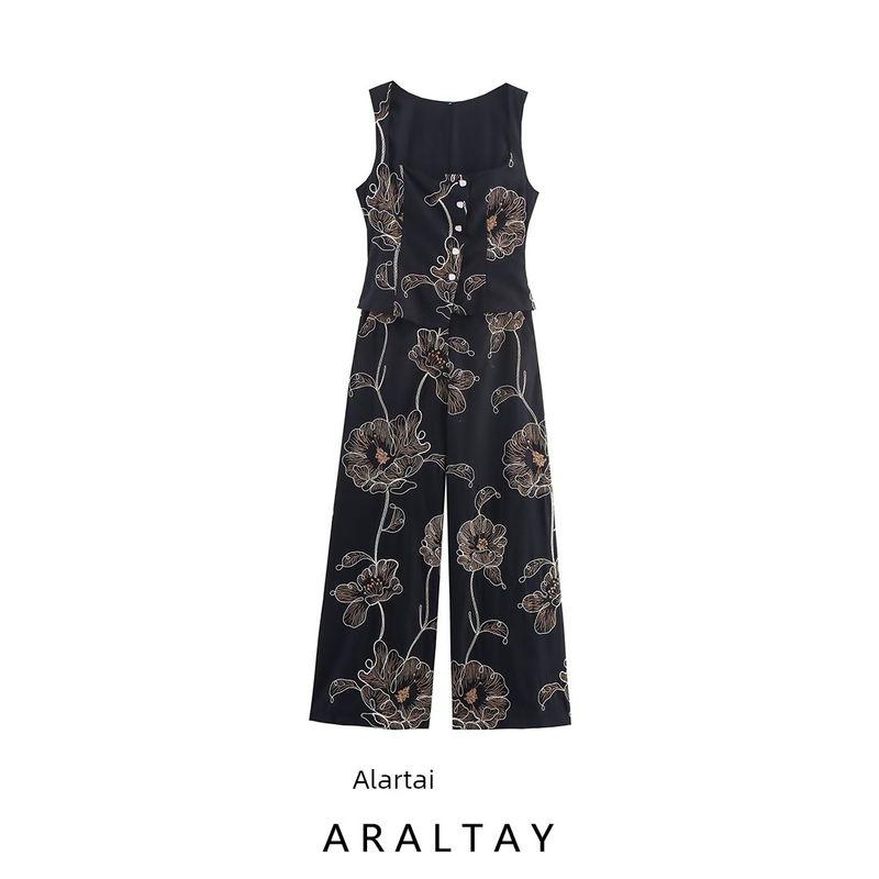 Araltay Autumn New Women's Clothing Fashion Style Fashion All-Match Flower Embroider Jumpsuit 8413717