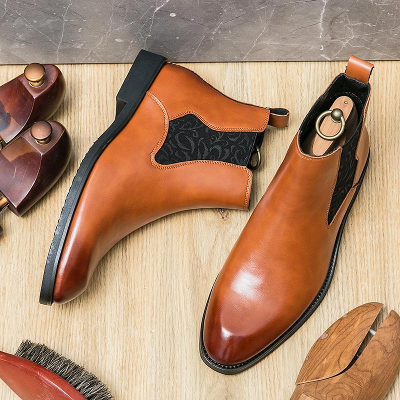 

Зимняя Модная Новинка Мужские Черные Коричневые Слипоны Челси Ботильоны Мужские Высокие Кеды На Плоской Подошве Повседневная Обувь На Все Случаи Жизни 38