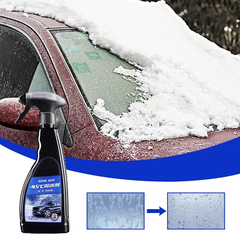 Car Defrost Spray 500ml Easily Melts Ice Frost Spray Auto Windshield Deicing Spray Fast Ice & Snow Melting Spray For Car