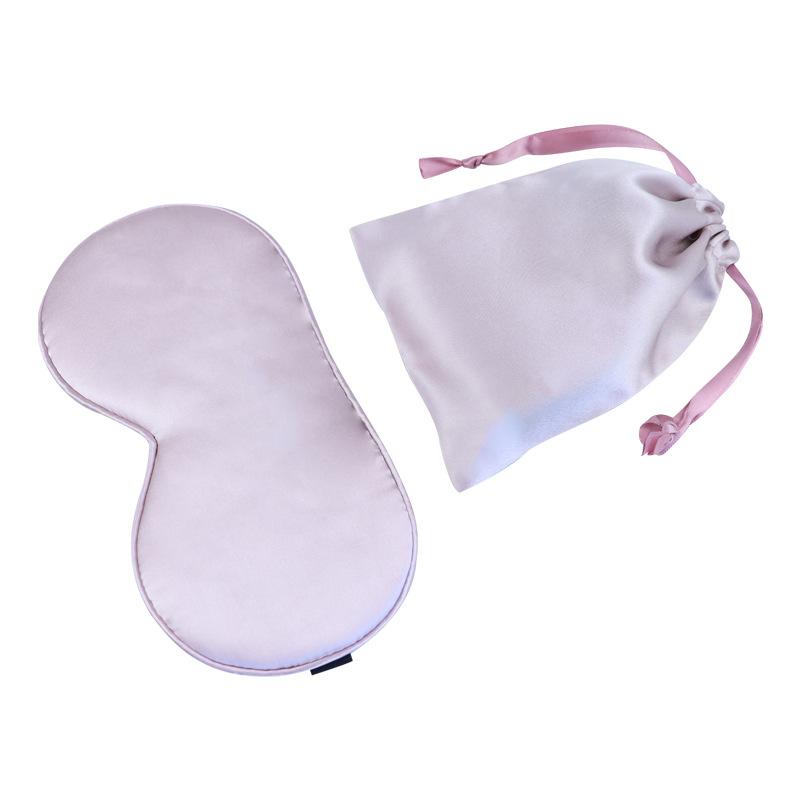 Silk eye mask simulation silk bag two-piece set printing embroidered silk eye mask