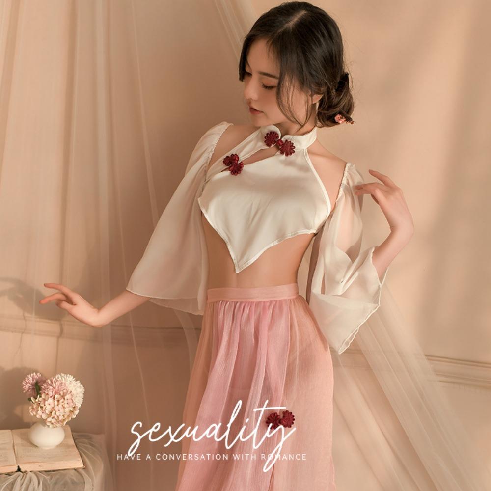 Sexy Lingerie Sexy Ancient Hanfu Republic of China Style Embroidered Pajamas Hot Uniform Seduction Suit