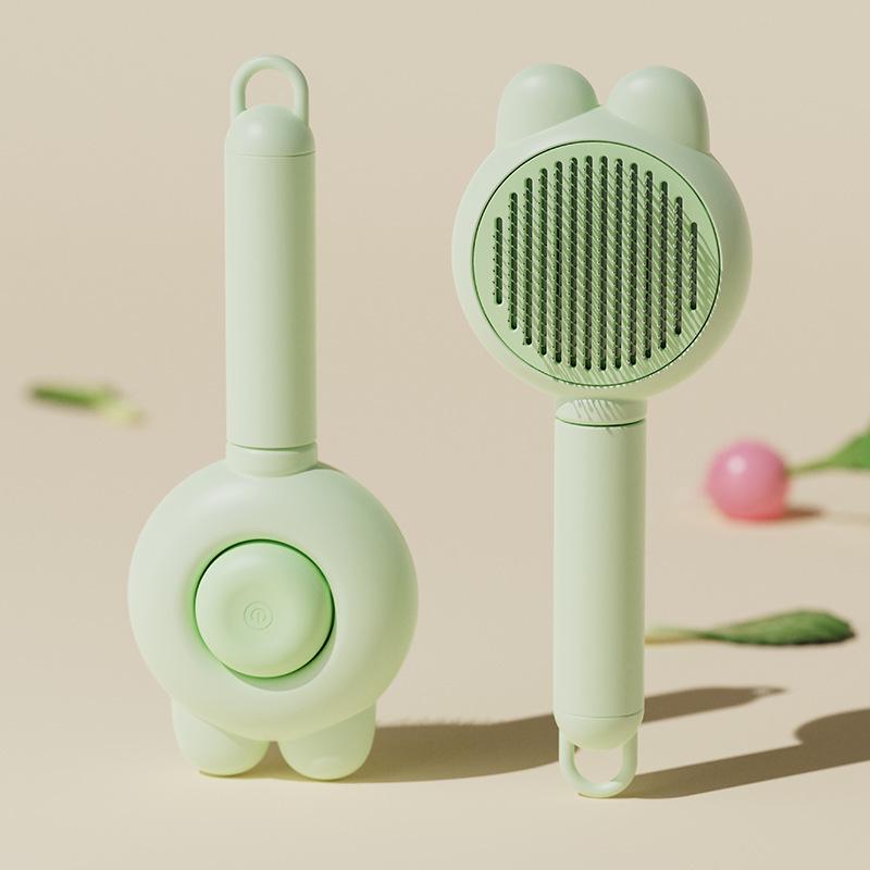 Pet De-shedding Comb for Cats & Dogs with One-Click Fur Release.