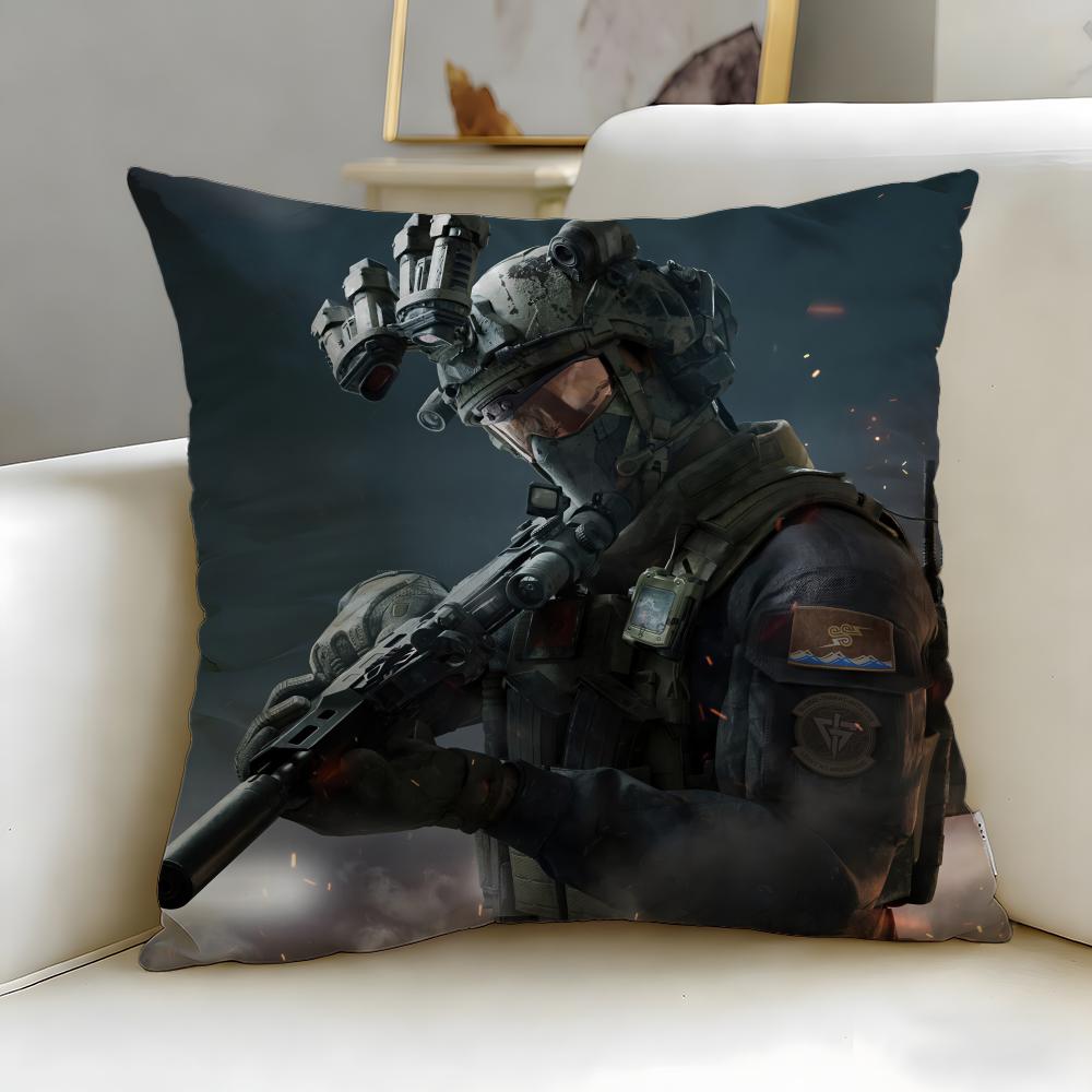 classic game Delta Force Cushion Cover Soft  EasyWash Pillow Case  Versatile for Couch Bed Travel and Office