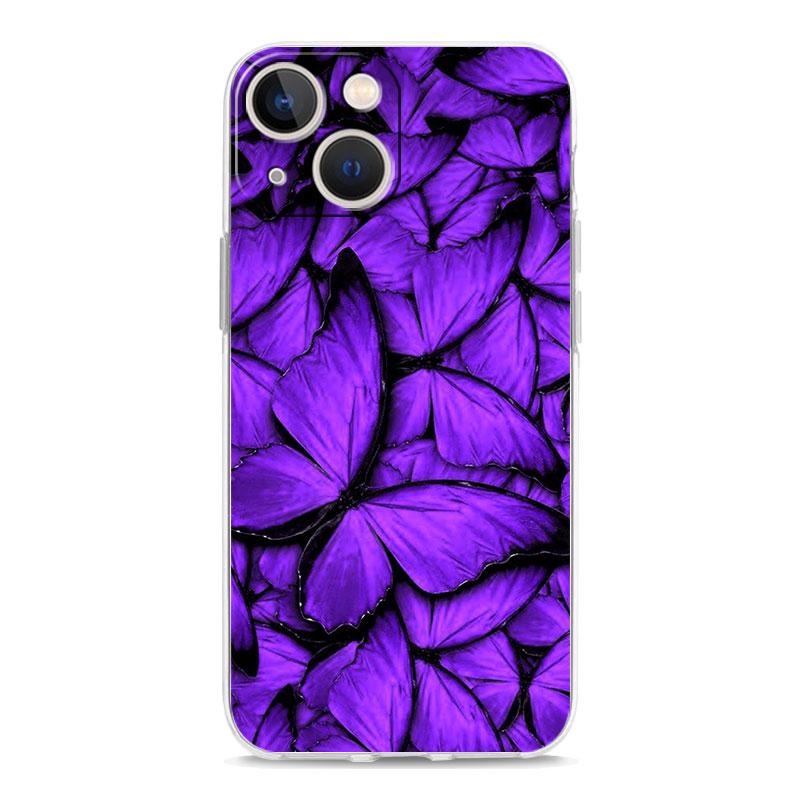infinity on Purple Transparent Phone Case For iPhone 15 16 14 13 12 11 Pro Max XS X XR SE 7 8 Plus TPU Clear Lens Protect Cover