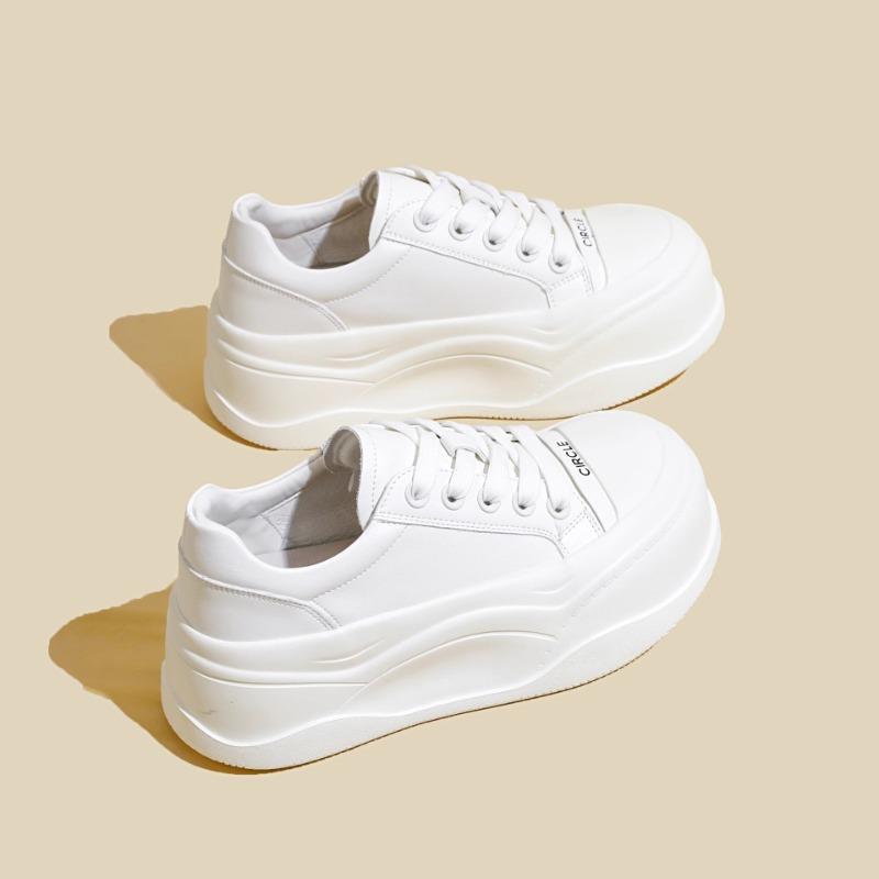 Ugly cute big head little white shoes women's spring new thick sole heightening niche versatile breadboard