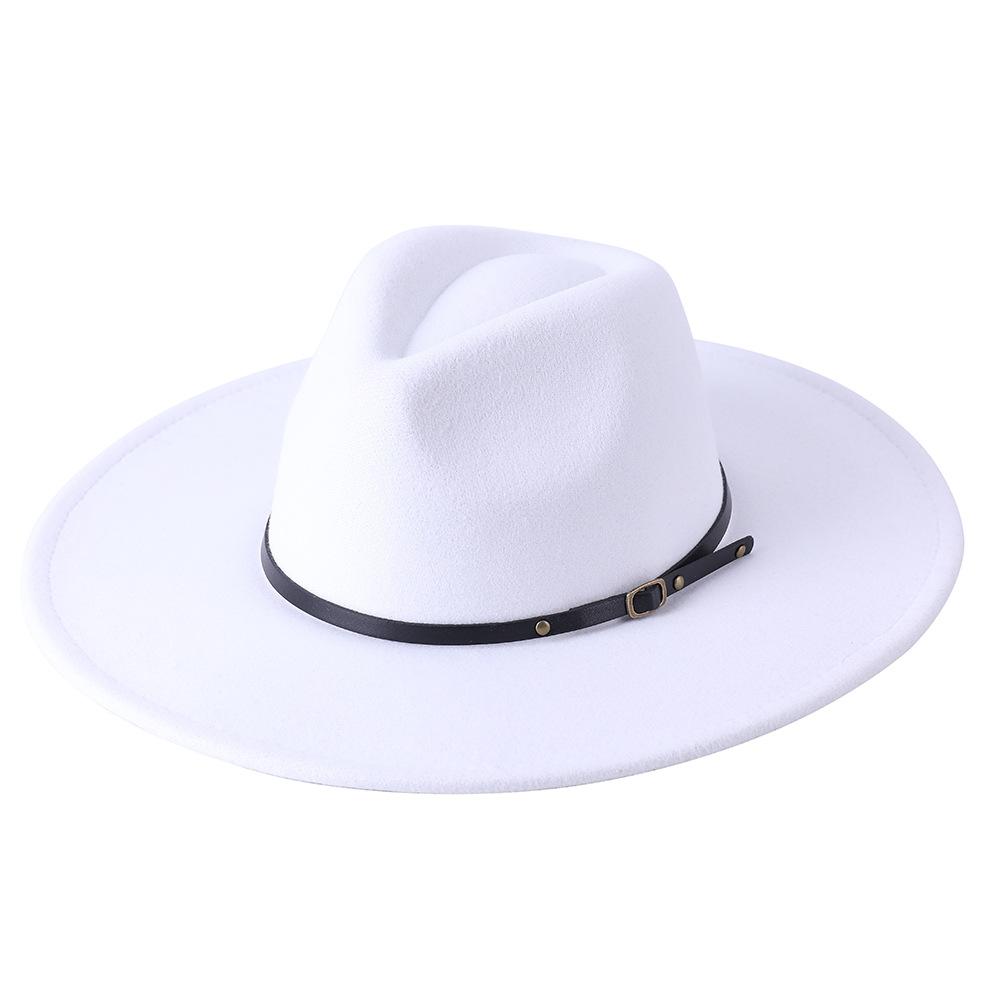 Wool Warm Wide Brim Fedora Hats Women Solid Color Top Jazz Felt Hat For Men Panama Gamble Yellow Hats