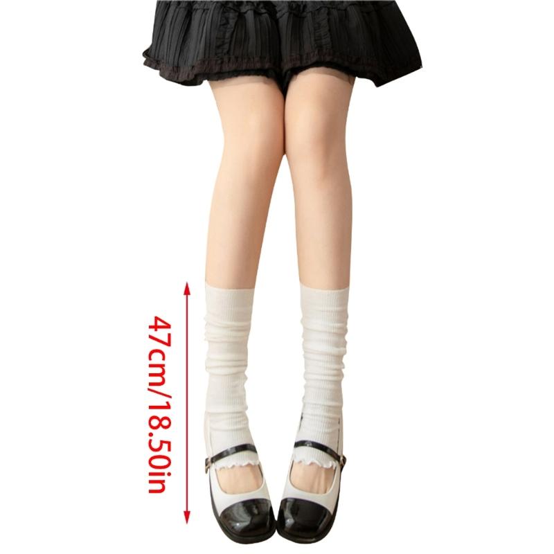 Leg Warmers Toeless Anti-slip Grip Over the Knee Socks,Thin Ruffle Trims Foot Socks Leg Sleeves for Summer