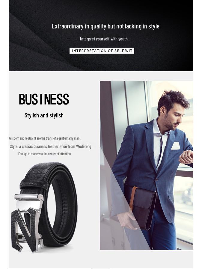 Men's Crocodile Pattern Leather Belt with Automatic Buckle - Fashionable, Versatile, and Casual Waist Accessory for Trousers