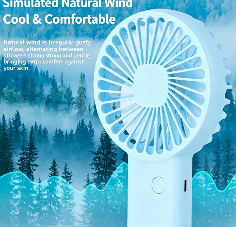 Handheld Mini Fan USB Rechargeable Portable Student Desk Fan Office Phone Stand Quiet Strong Wind