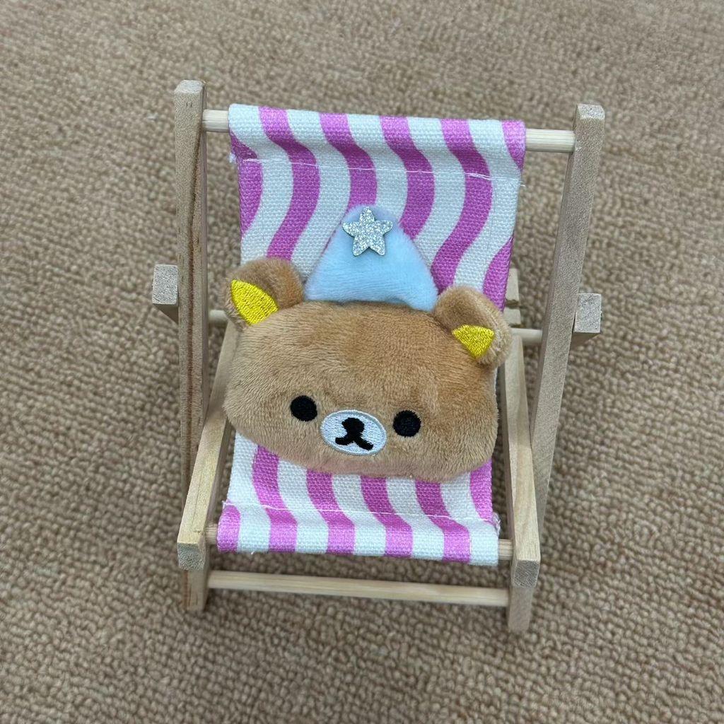 Rilakkuma Bär und kleines gelbes Küken Plüschtier Tasche Anstecknadel Schlüsselanhänger Für Kinder