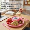 Portion Control Divided Plates for Adults Kids Student Reusable Plastic Food Plate Tableware with Utensils Microwave Safe