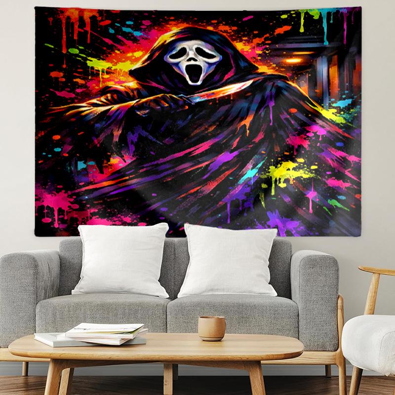 Ghostface Print Tapestry, Lightweight Wall Hanging, for Bedroom, Dorm, Living Room, Home Art Decor, Birthday Christmas Gift for Friends