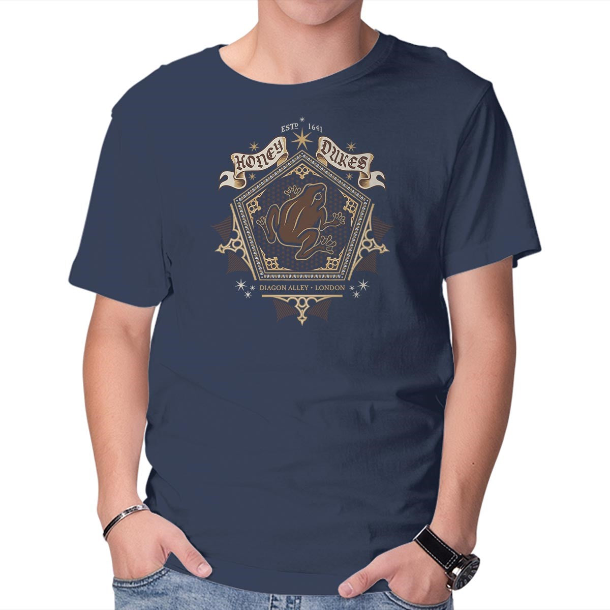 Unisex Crew Neck T-Shirt Wizarding Frog Graphic Short Sleeve Casual Tee XL