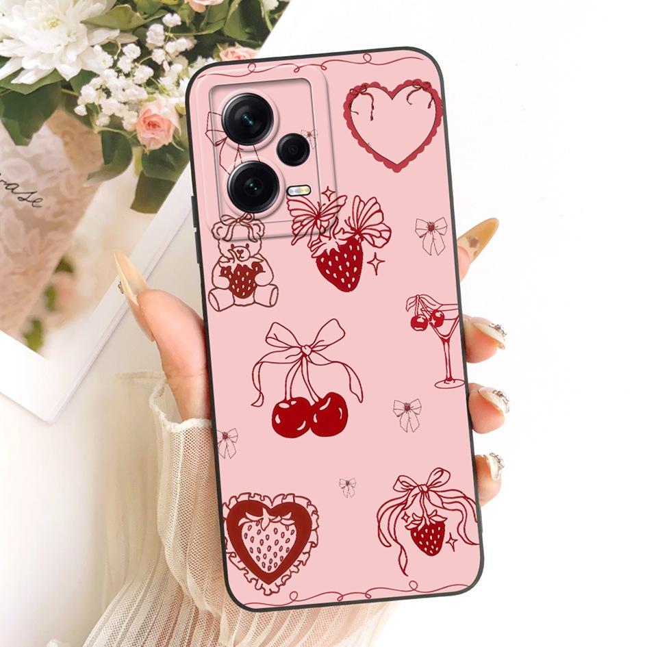 For Xiaomi Redmi Note 12 Pro Plus Case Popular Flower Soft Liquid Silicone Shockproof Cover For Redmi Note 12 Pro Note12 5G Case