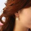 1 Pair Women Hook Earrings Faux Pearl Rhinestone Decor Short Bow Earrings Prom Party Wedding Dangle Earrings Ear Jewelry Drop Earrings