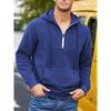 Men's Thickened Half Zip Hoodie, Stand Collar Long Sleeve Casual Sweatshirt for Autumn Winter