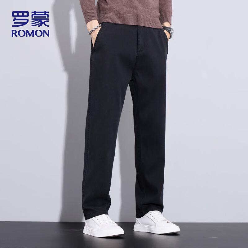 Romon Men's Autumn/Winter Business Casual Straight-Leg Pants