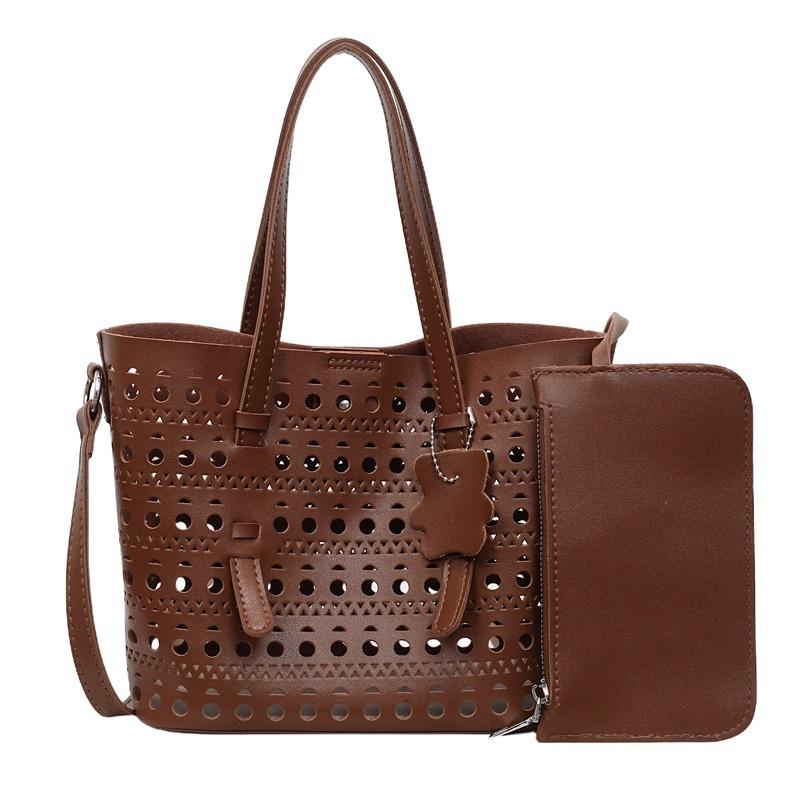 Nischendesign hohler Gemüsekorb Damentasche neue Mode Bucket Bag große Kapazität Schulter Umhängetasche