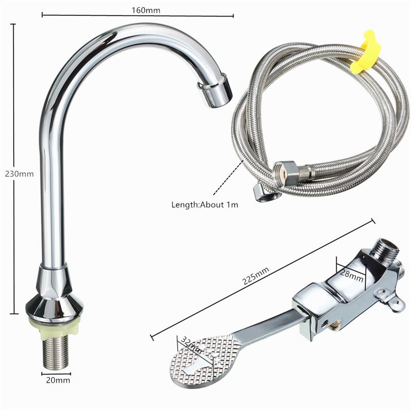 Bathroom Basin Faucet Switch Control By Floor Foot Pedal Valves Copper Single Cold Tap Kichen Foot-operated Faucet Bathroom