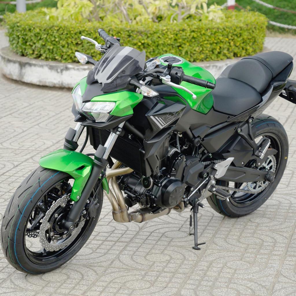 Motorcycle Windshield Double Bubble Windscreen for Z650 Z 650 2020 2021 2022 2023 2024 2025 Flyscreen Screen Visor Deflector, Smoke