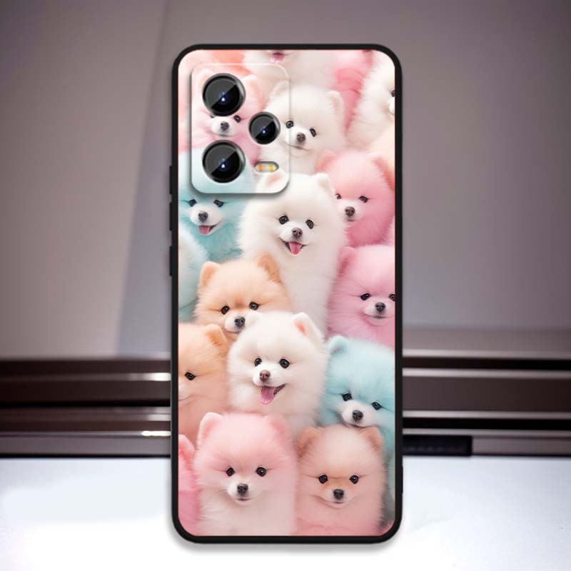 Cartoon Animals Cute Phone Case For Xiaomi Redmi Note 15 14 13 12 12S 11E 11 11S Pro Plus 4G 5G Black Soft TPU