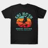 Men Black Print T-shirt Ski Hoth No-Cut Transfer Paper Print Cotton Tshirt