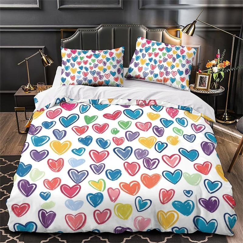 

3D Цифровая Печать Серия Любовь Полиэстер Постельное Белье Набор из Двух или Трех Предметов EU single 135*200
