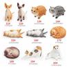 PVC Simulation Cat Model Devon Curly Cat Lifelike Cat Action Figures Sleepy Stretching Cat Simulation Pet Desktop Ornament