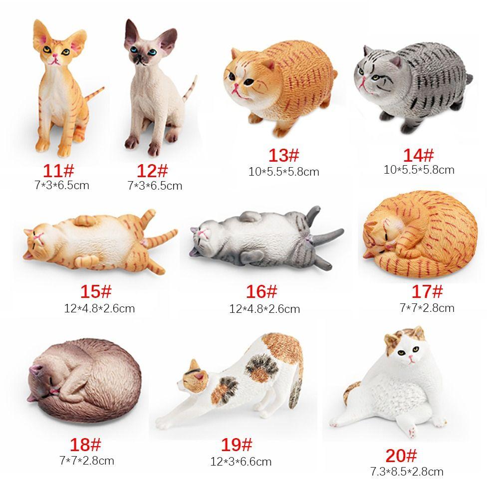 PVC Simulation Cat Model Devon Curly Cat Lifelike Cat Action Figures Sleepy Stretching Cat Simulation Pet Desktop Ornament