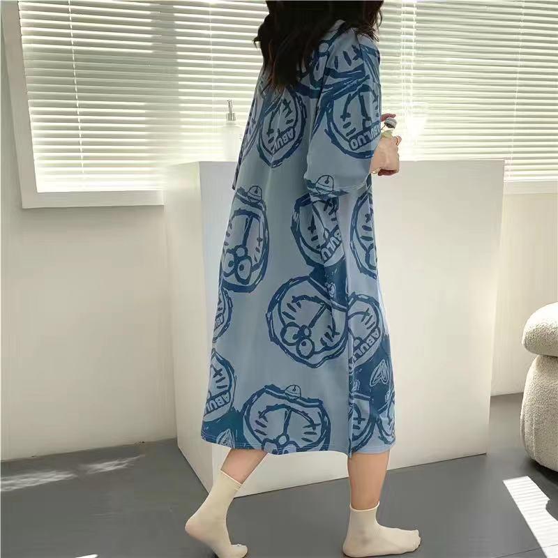 Women's Korean Style Cute Cartoon Maternity Pajamas - Short Sleeve Homewear for Summer