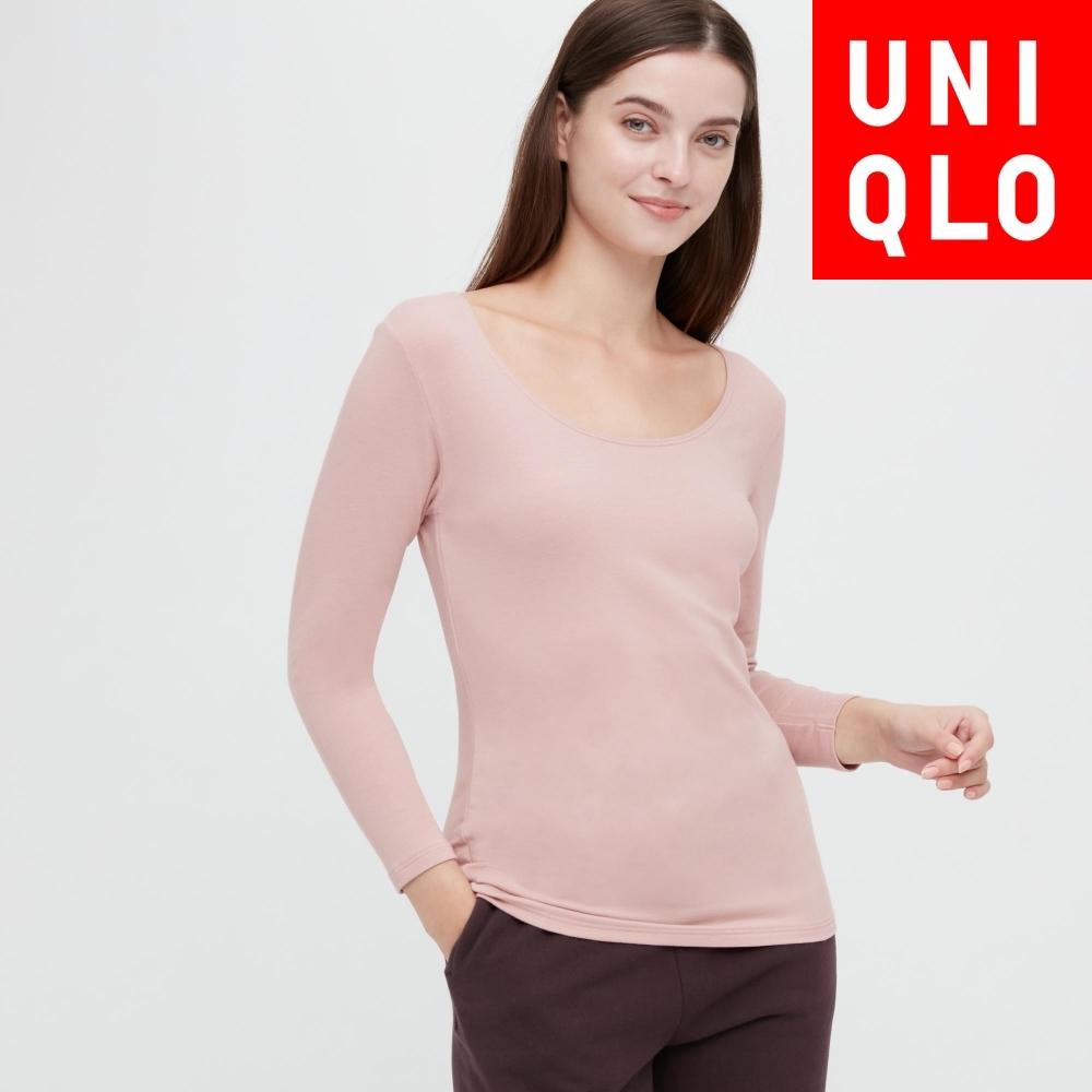 

ХЛОПКОВАЯ ФУТБОЛКА UNIQLO JAPAN HEATTECH С U-ОБРАЗНЫМ ВЫРЕЗОМ 01 OFF WHITE/M