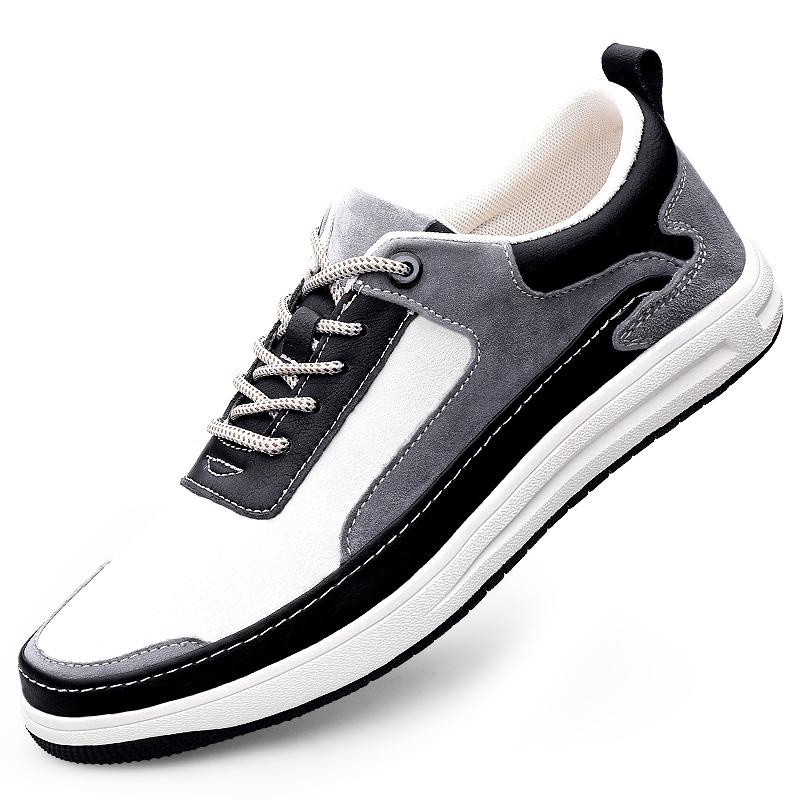 

2024 Мужская модная повседневная обувь из натуральной кожи первого слоя, мужские уличные мокасины из натуральной кожи, дышащие туфли для вождения 44 чёрный