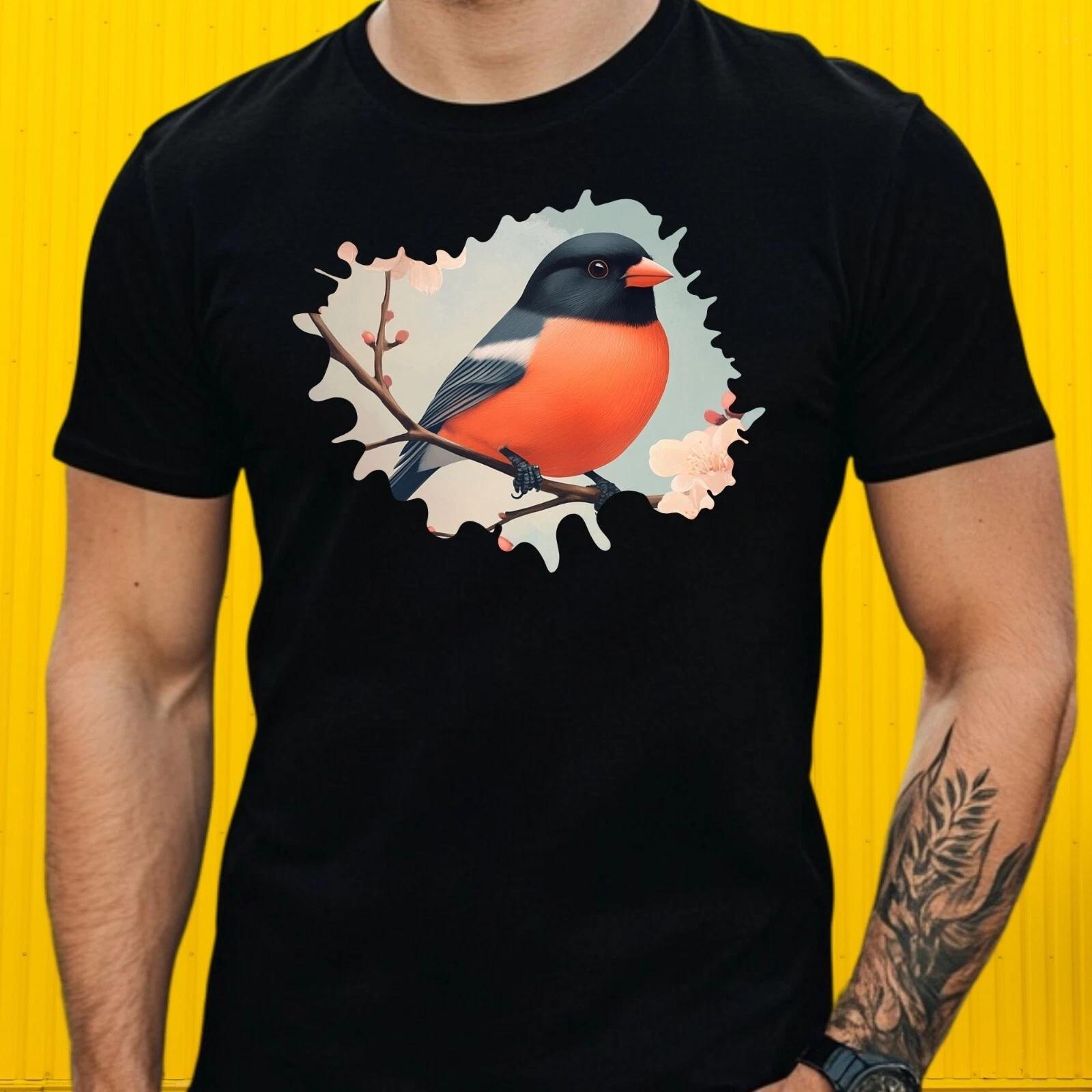 T-Shirt Herren Gimpel Vogel Motiv Baumwolle Größe S bis 5XL XXXXL