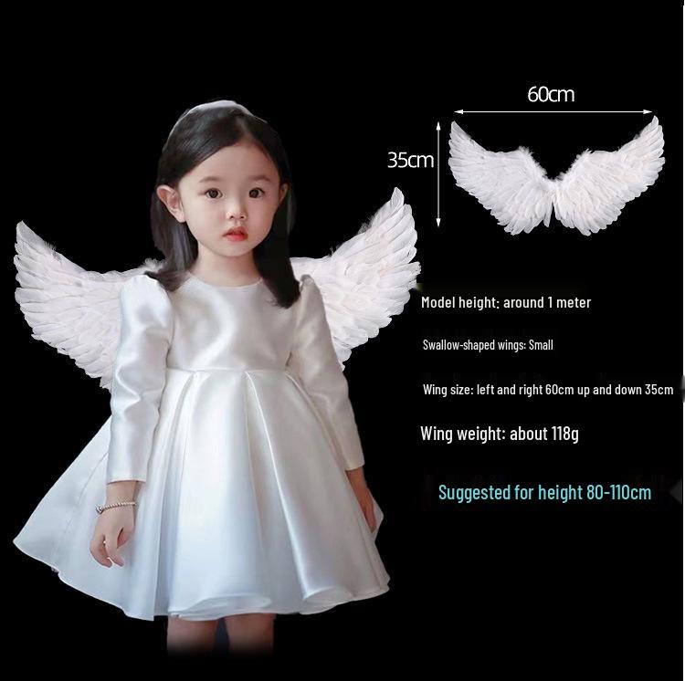 Colorful Angel Feather Wings Costume for Adults and Kids - Perfect for Halloween, Christmas, and Children's Day.