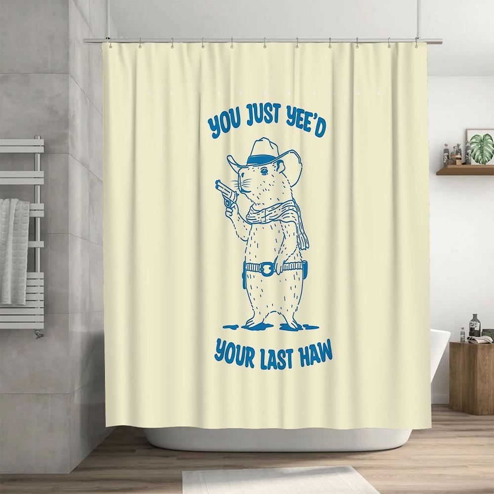 Western Cowhide Shower Curtain Farmhouse Rustic Country Bathroom Decor Set Vintage Cowboy Theme Shower Curtain Liner