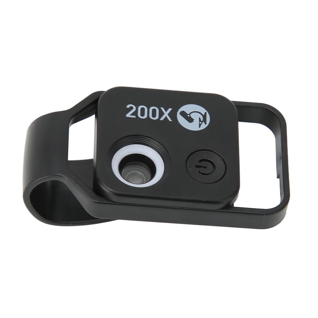 APLMS002 Mobile Phone Microscope LED Lens 200x HD Magnification Phone Camera Macro Lens for Outdoor Photography(Black