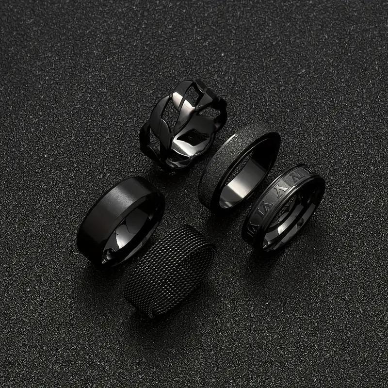 

Кольцо из нержавеющей стали вращающееся мужское кольцо набор личность хип-хоп не выцветающее титановое стальное кольцо фабрика 11No. чёрный