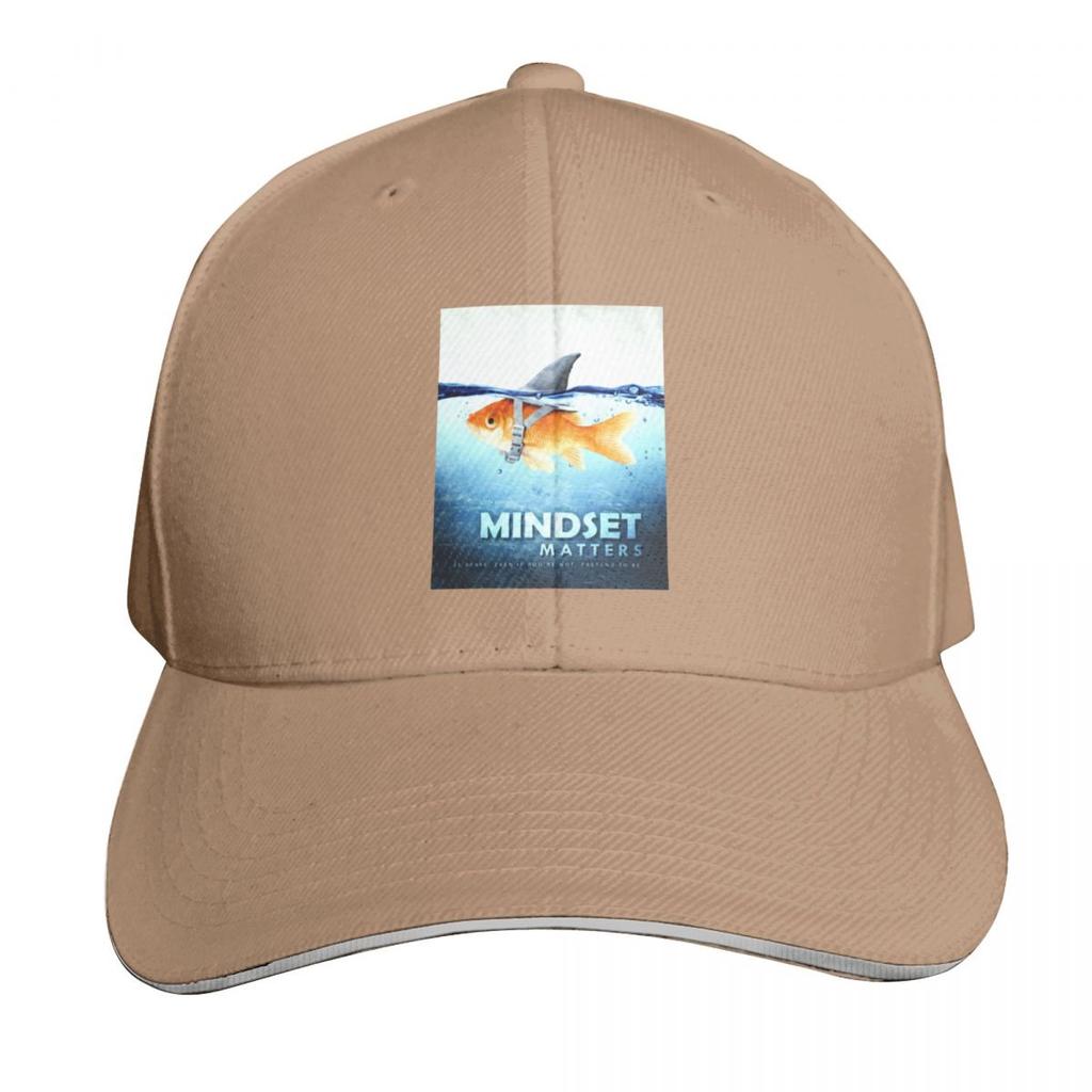 Mindset Matters Motivational Office Decor Entrepreneur Mindset Is Everything Fish Shark Illustration Baseball Cap