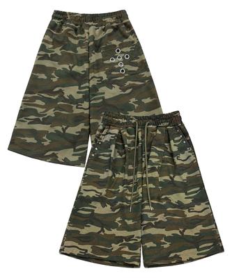 VENHIT Camo Studded Bermuda Sweatpants_Green