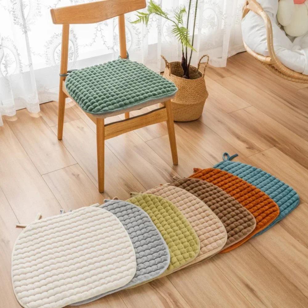 Winter-thicker Square Chair Cushion Seat Pad With Tie Cotton Seat Cushion Filling Dining Chair Cushion Non-Slip Dinning ChairPad