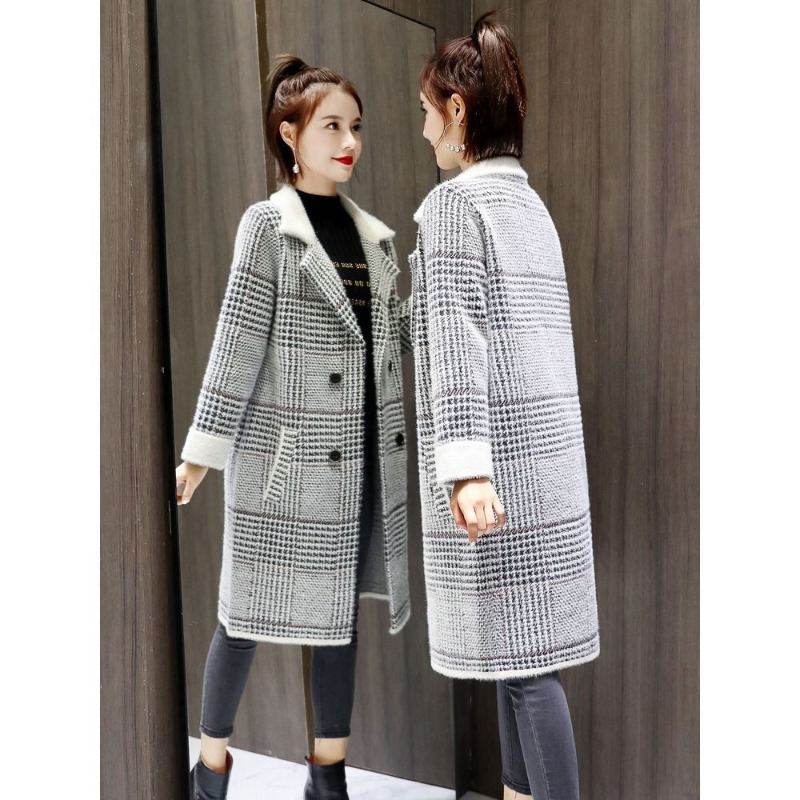 

Женское длинное пальто большого размера из бархата из искусственной норки, зимнее пальто