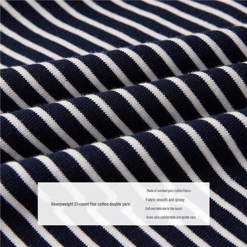 Giordano Women's Retro Striped Loose-Fit Long-Sleeve T-Shirt