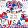 American Independence Day Decoration Set Party Decoration Paper Fan Flower Set