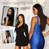 6PCS Clip in Hair Extensions 24" Straight Long Synthetic Hairpieces for Women Daily Party Halloween Black Brown