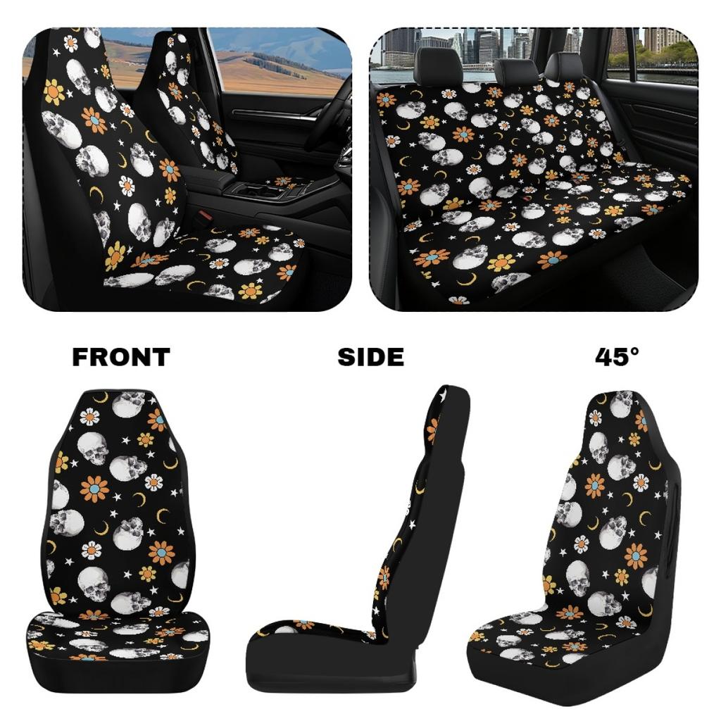 Car Seat Covers Full Set Digital Print Abstract Art Waterproof Airbag Compatible Front Rear Seat Cushions Cars SUVs Trucks