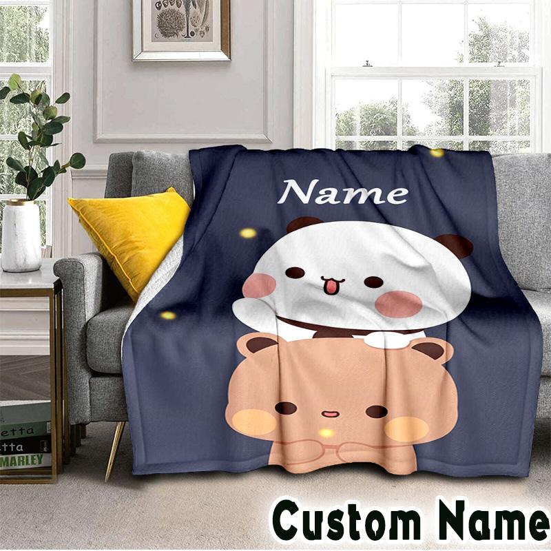 Custom Name Bobo Dudu Throws Blanket Flannel Blankets for Couch Bed Gifts for Men Women Picnic blanket Christmas fan gifts
