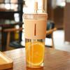Reusable 710ML Drink Bottle Clear with Straw Straw Cup High Temperature Resistant Outdoor Kettle Gift