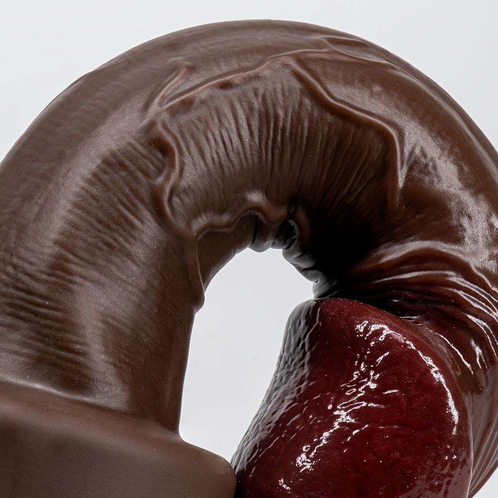 Black Mushroom Head Dildo – Dual-Layer Silicone, Soft & Realistic, Strong Suction Cup, 3 Sizes, Unisex Anal & Vaginal Plug – Adult Sex Toy