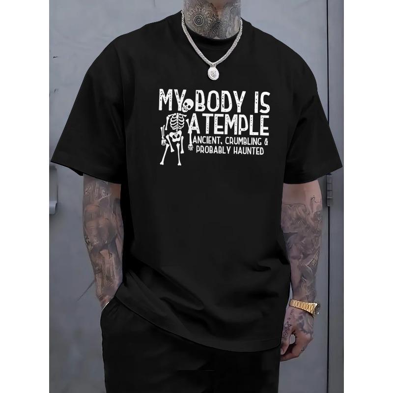 

European Size New Summer Style Fashionable and Versatile Printed Short-Sleeve T-Shirt, High-End Comfortable Casual Elastic Crew Neck Top 4XL чорний